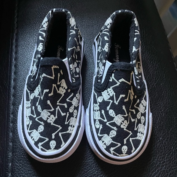 Other - Kids Skeleton Print Slip-On Shoes - Black